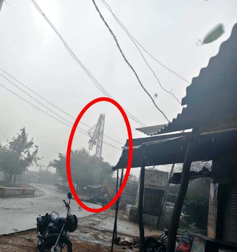 भिण्ड जिले में आंधी पानी के साथ गिरे ओले, मछण्ड में बीएसएनएल का टावर टूटा